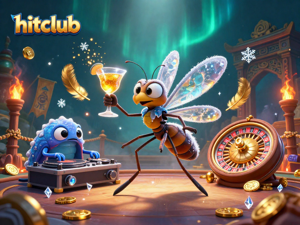Experience the thrilling hitclub atmosphere with a casino mascot and fossil DJ spinning games.