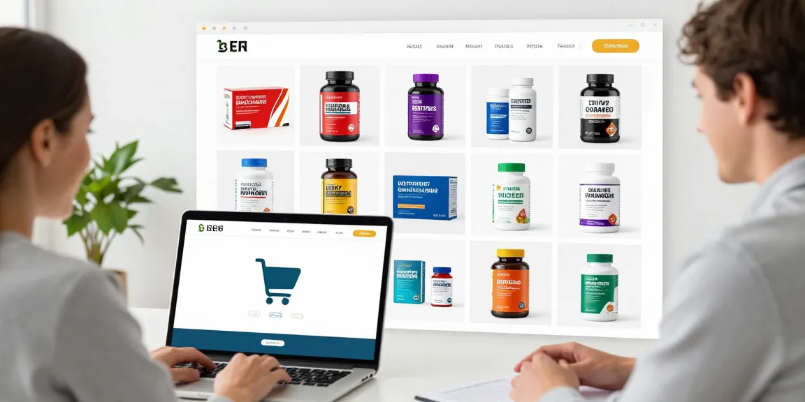 Einkaufen im Medi Pharma Shop, der hochwertige Steroide und Wellness-Produkte in einem lebhaften Online-Umfeld präsentiert.