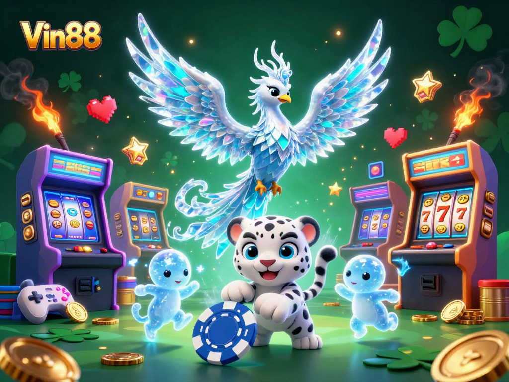 Experience the thrill at Vin88 with colorful ice-themed casino games and vibrant characters.