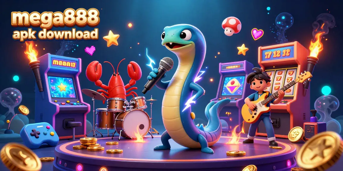 Engage with the mega888 apk download while enjoying vibrant underwater casino action featuring a DJ eel and a lively band.