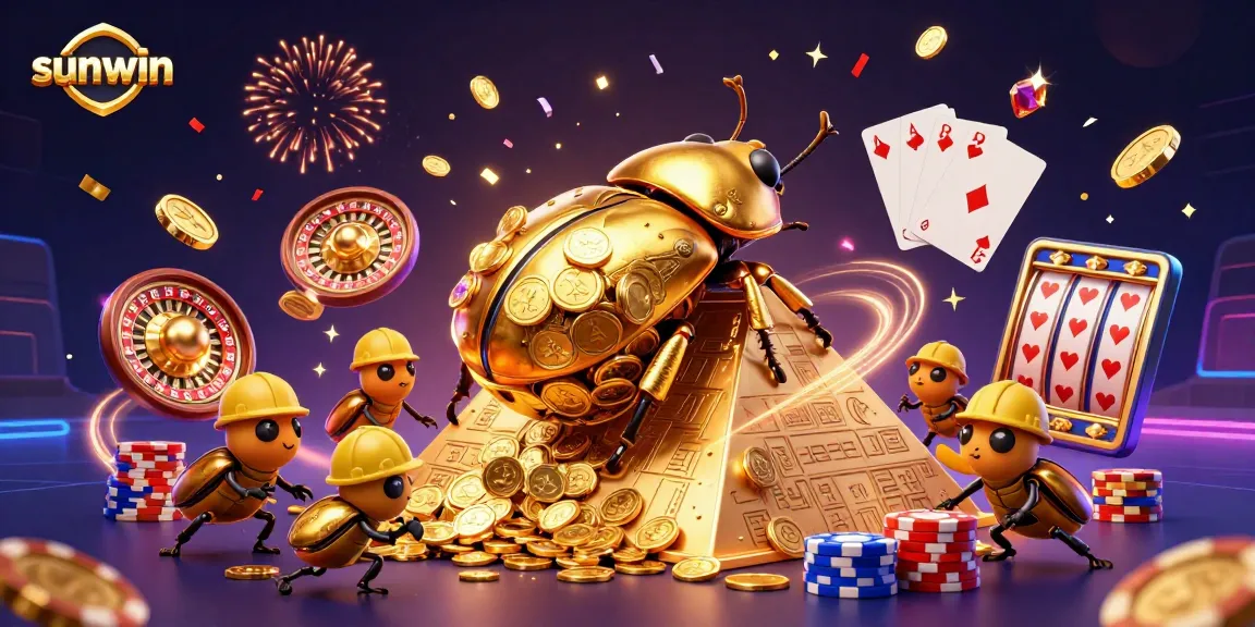 Experience thrilling moments with sunwin's vibrant casino scene featuring golden elements and dynamic gaming action.