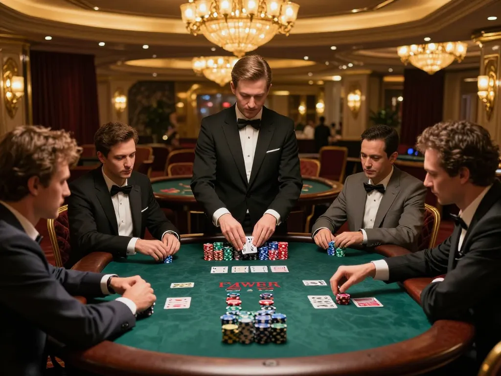 Players strategize at CM88 blackjack table amid warm casino elegance.