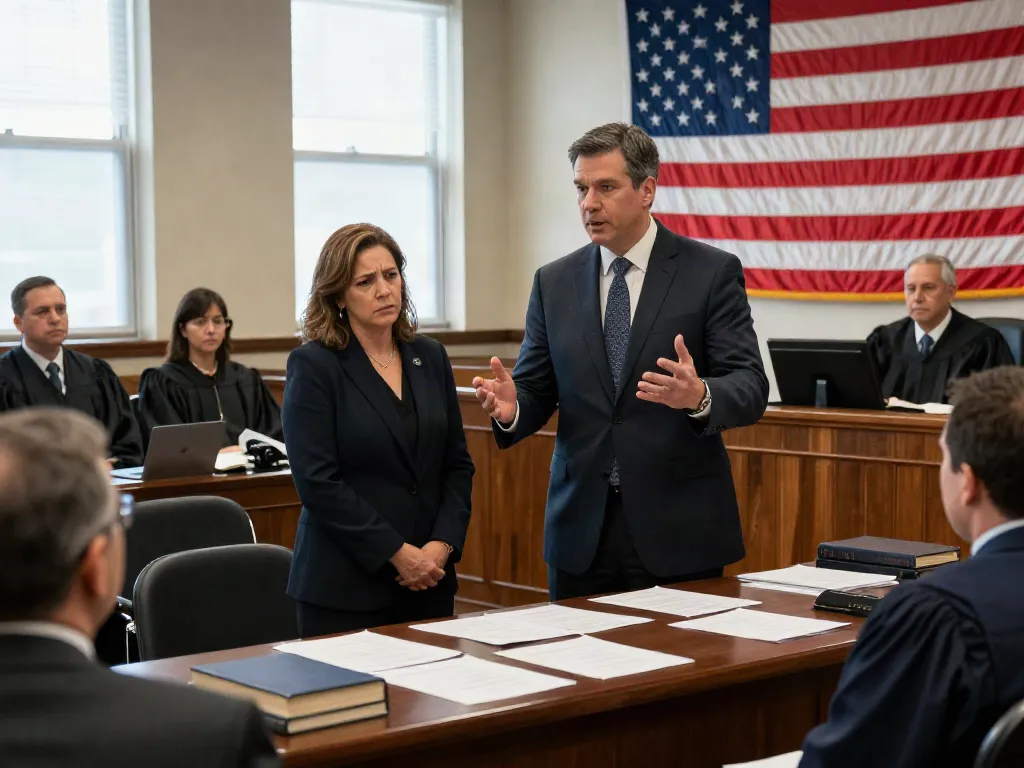 Attorney presenting defense in Forsyth County Georgia DUI arrests courtroom setting, emphasizing legal advocacy and client support.