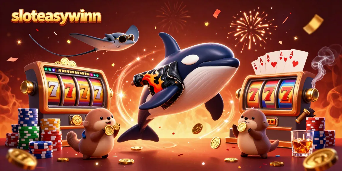 Celebrate big wins with sloteasywinn in this vibrant casino-inspired scene