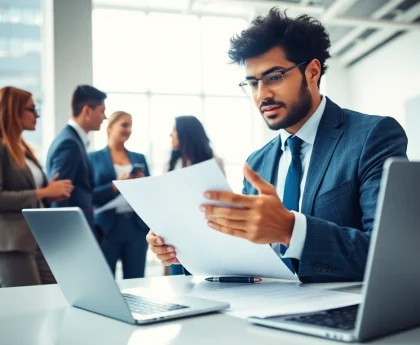 Headhunter Schweiz führt ein erfolgreiches Vorstellungsgespräch mit Klienten durch.