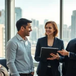 Headhunter Schweiz berät Kandidaten in einem modernen Büroumfeld