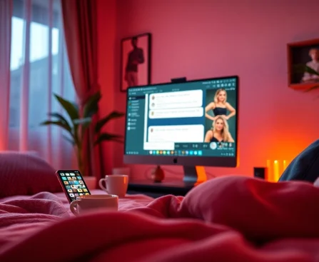Inviting atmosphere showcasing a cozy digital chat environment for engaging sex chat conversations.