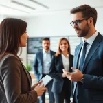 Headhunter Schweiz berät Bewerber in einem modernen Bürosetting.