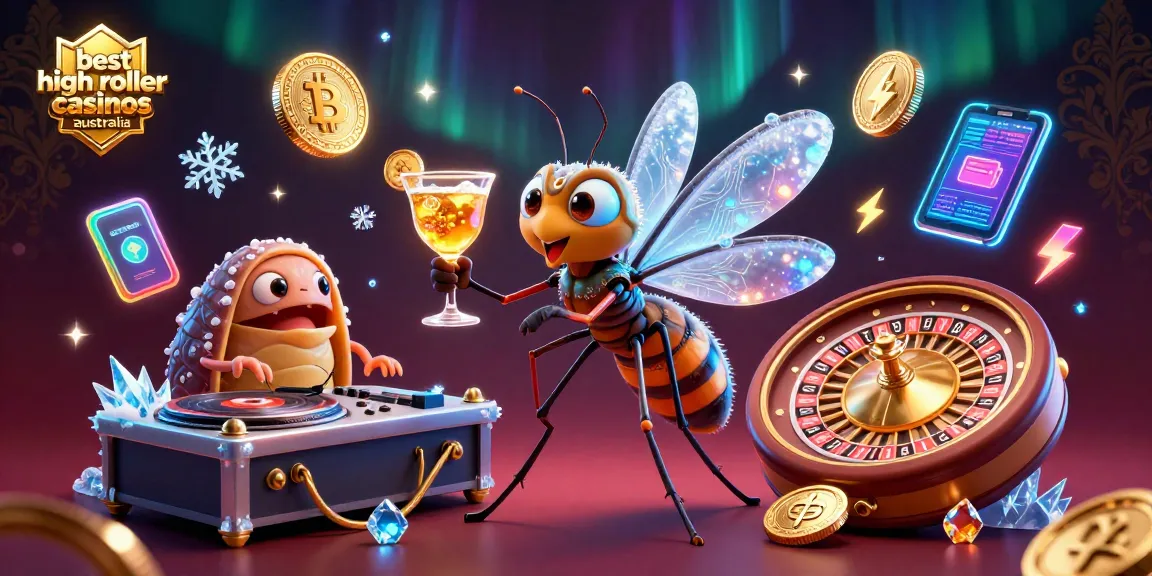 Engage with the best high roller casinos Australia through a vibrant 3D casino scene featuring unique characters and elements.